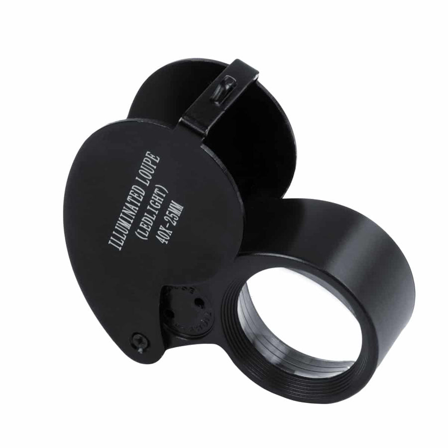 Gold Claw LED magnifier close-up demonstrating 10x magnification