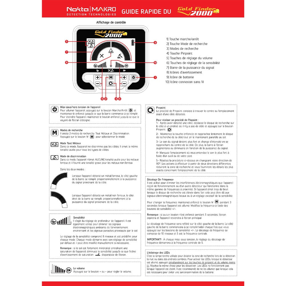 Nokta Gold Finder 2000 Quick Guide Digital