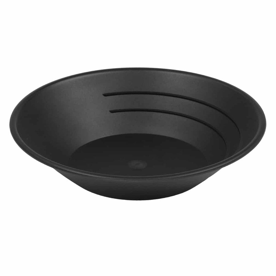 TerraX 10 inch plastic gold pan profile view showing 2 inch depth measurement