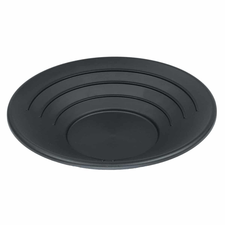 TerraX 14 inch gold pan bottom showing ridge layout and water guide channel