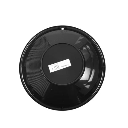 Close-up view of TerraX black gold pan deep riffles and round base