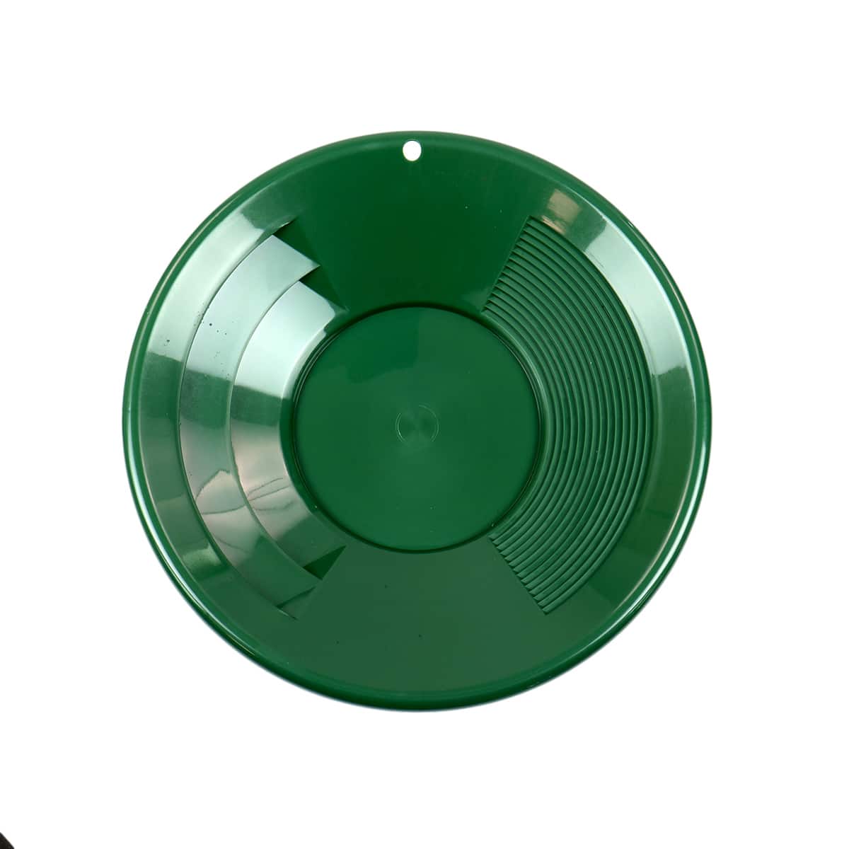 TerraX 10 inch green plastic gold pan with shallow and deep riffles