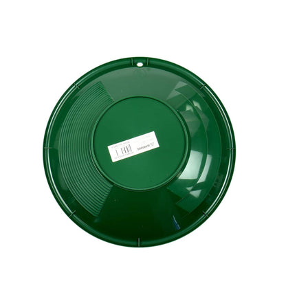 TerraX green gold pan showing riffle pattern and construction details