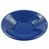 Black TerraX 14 inch plastic gold pan showing riffle design