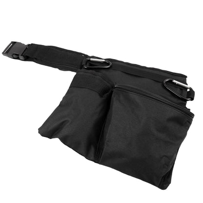Serious Detecting black 3-pocket utility belt with carabiners and adjustable strap