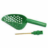 14-inch plastic sand scoop with brass probe in green color for metal detecting