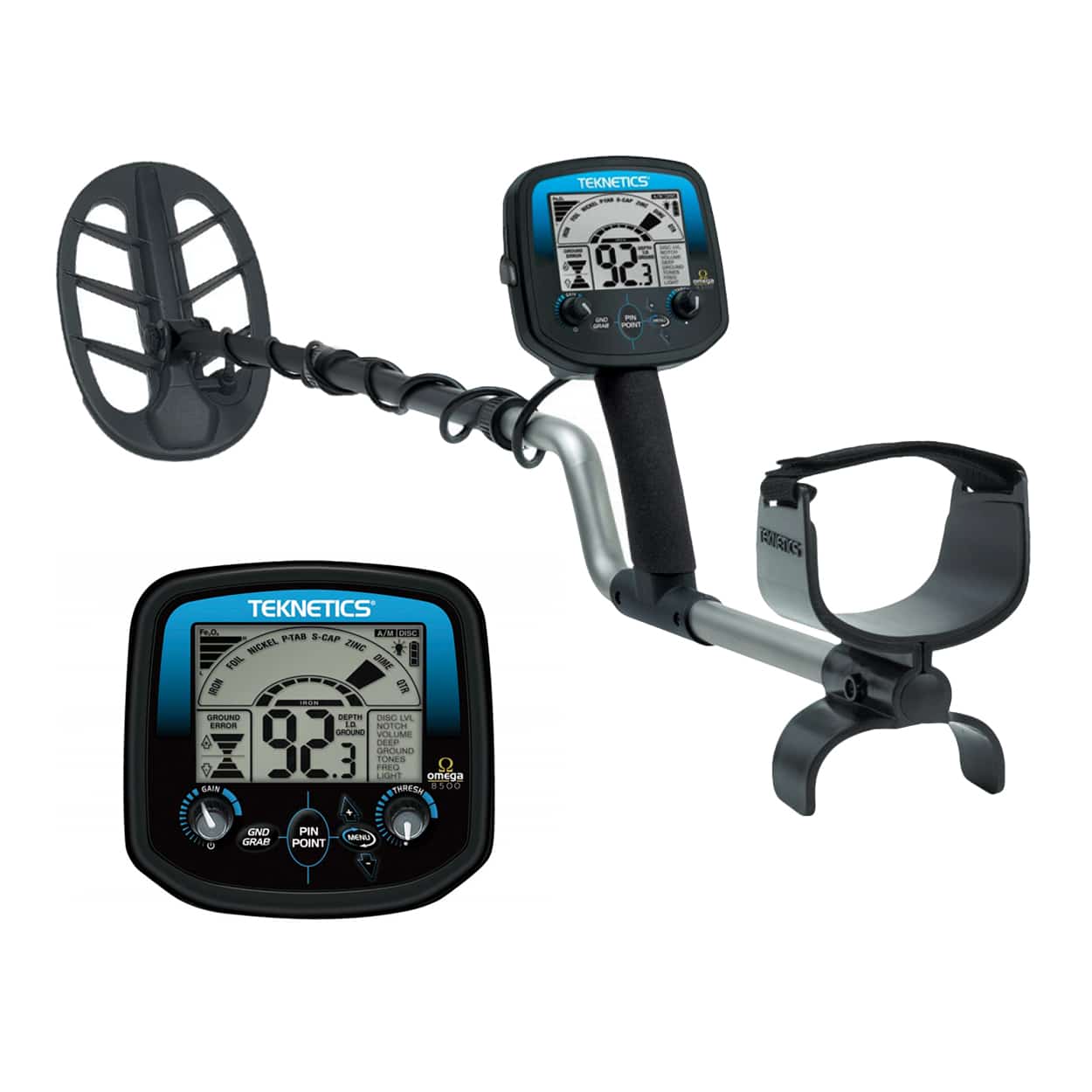 Teknetics Omega 8500 Metal Detector w/ 11" DD Double-D Coil