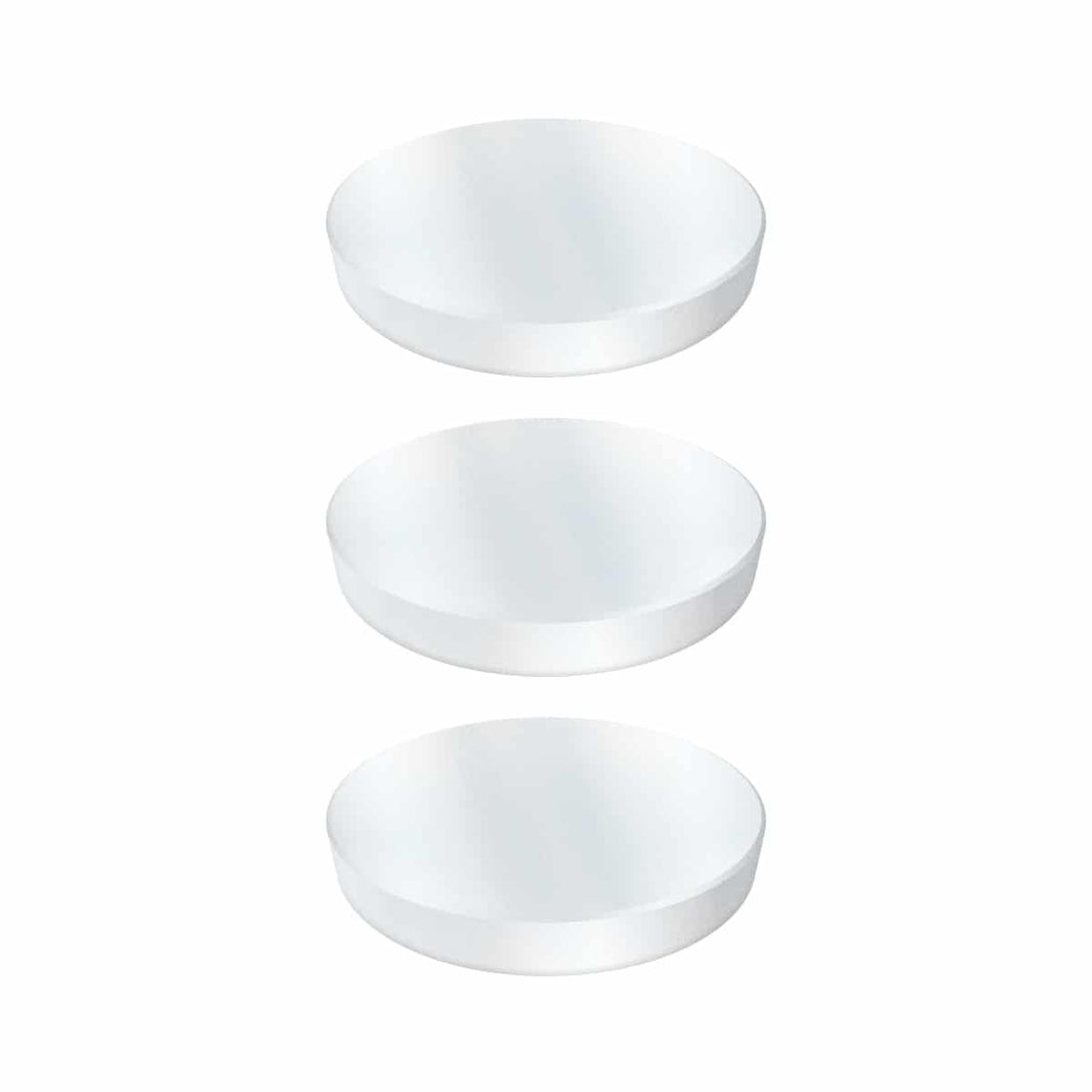 Three TerraX nickel-plated neodymium magnets showing 7/16 inch diameter size for metal detecting