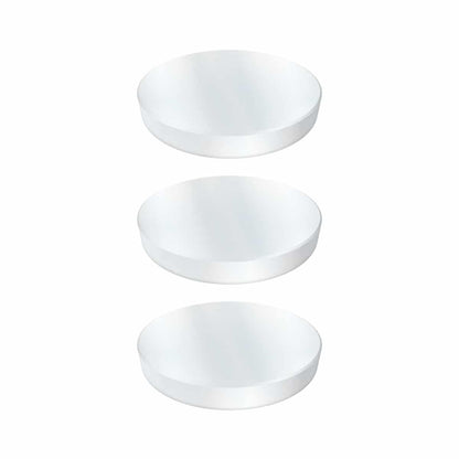 Three TerraX nickel-plated neodymium magnets showing 7/16 inch diameter size for metal detecting