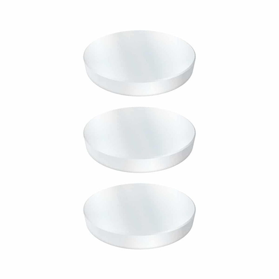 Three TerraX nickel-plated neodymium magnets showing 7/16 inch diameter size for metal detecting