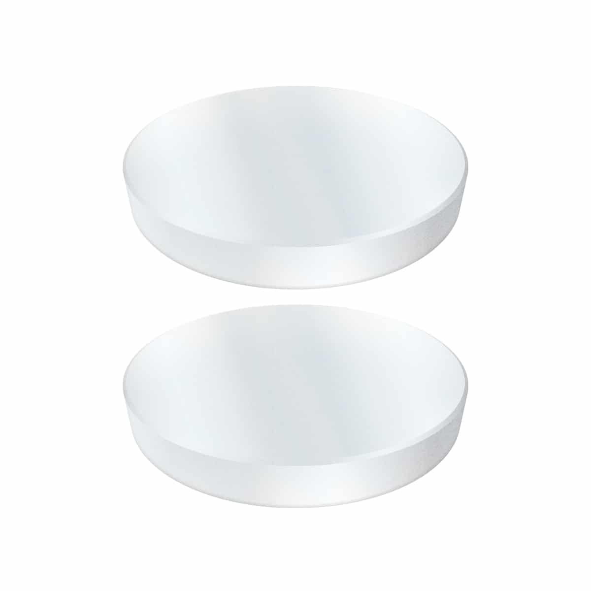 Two TerraX neodymium magnets showing 1/2 inch diameter and nickel-plated finish