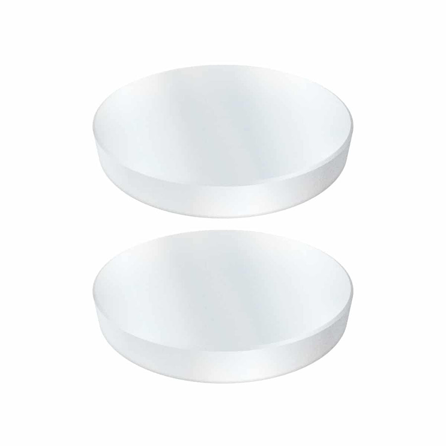 Two TerraX neodymium magnets showing 1/2 inch diameter and nickel-plated finish