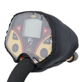 Fisher F2 rain cover showing clear viewing window and velcro fasteners