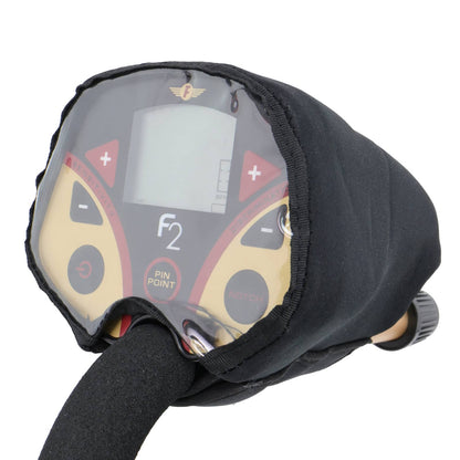 Fisher F2 rain cover showing clear viewing window and velcro fasteners