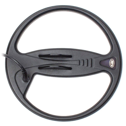 Nokta C28 search coil showing connector and cable for CF77 metal detector