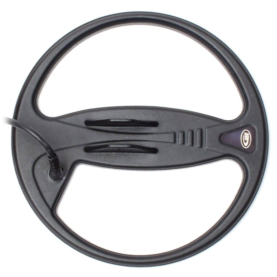 Nokta C28 search coil showing connector and cable for CF77 metal detector