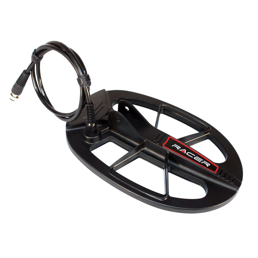 Nokta RC29 11x7 DD search coil with protective cover and mounting hardware for Racer metal detector