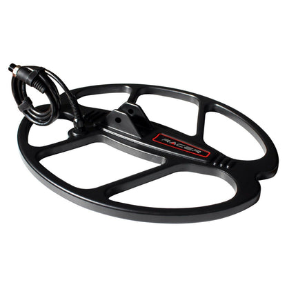 Nokta RC40 15.5x13 DD search coil with red branding and attached cable for Racer metal detector