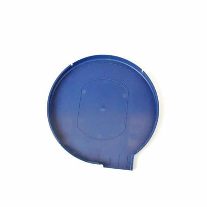Minelab 8 inch blue coil cover for SDC 2300 metal detector shown from front angle
