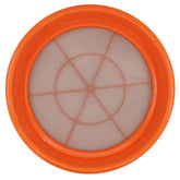 Gold classifier screen sitting on 5-gallon bucket demonstrating proper fit