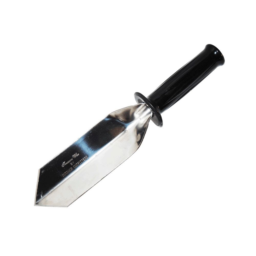 Treasure Wise T-12 digging trowel showing steel blade with etched depth gauge markings