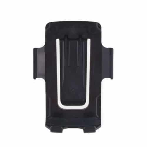Minelab belt clip for CTX 3030 and GPZ 7000 wireless module showing secure attachment mechanism