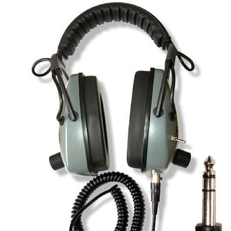 DetectorPro Gray Ghost NDT Headphones & 2 Coil Cables with 1/4" Angle Plug for Metal Detector