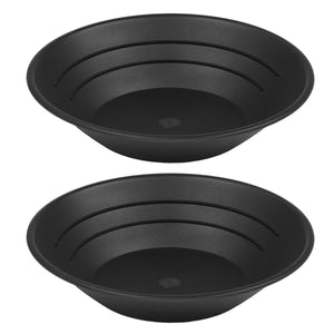 10" Black Plastic Gold Pan Panning for Gold Prospecting Mining Operations 2 Pack