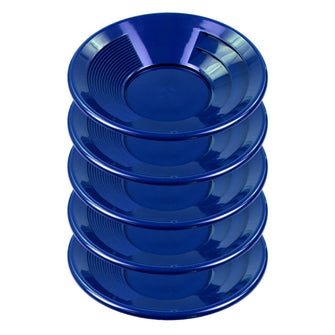 10" Blue Dual Riffle Plastic Gold Pan Prospecting 5 Units pack