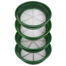 4 pc Green Plastic Gold Sifting Pan Classifier Stackable Various Mesh Sizes 1/20