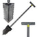 Lesche 31-inch T-handle shovel with double serrated blade and aircraft steel construction