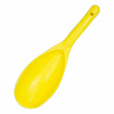 Close-up view of yellow TerraX hard plastic scoop showing reinforced construction